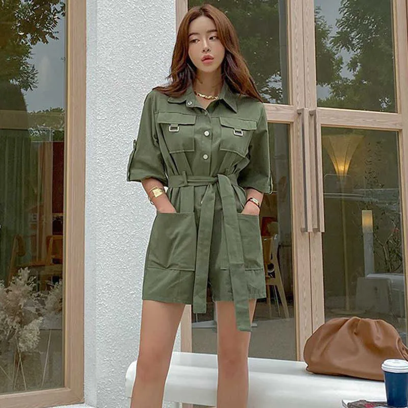 green emerald velvet dress Army Green Overall Dress main image 1