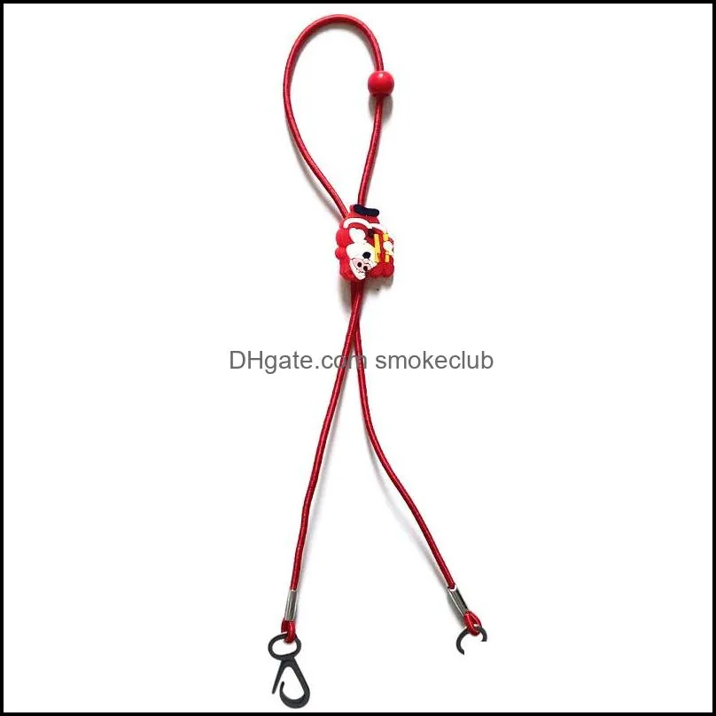 Christmas Mask Lanyard Adjustable Length Face Mask Extender Strap Cartoon Santa Claus Anti-loss Holder Mask Rope Party Favor GGA3744-5