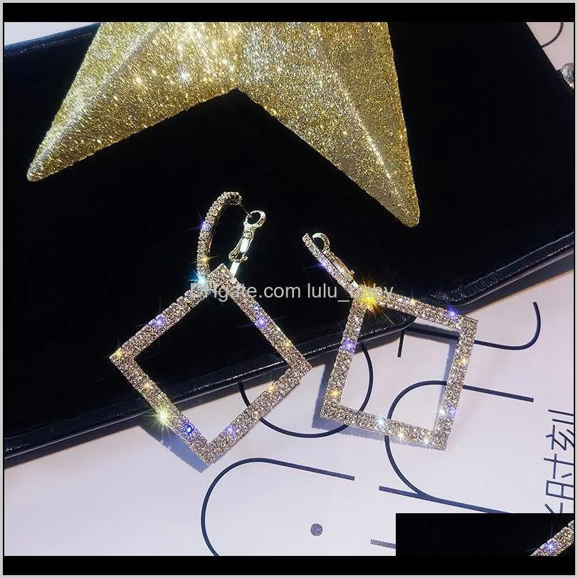 925 silver needle euramerican hyperbole set diamond square fashion earrings female korea long style personality earrings