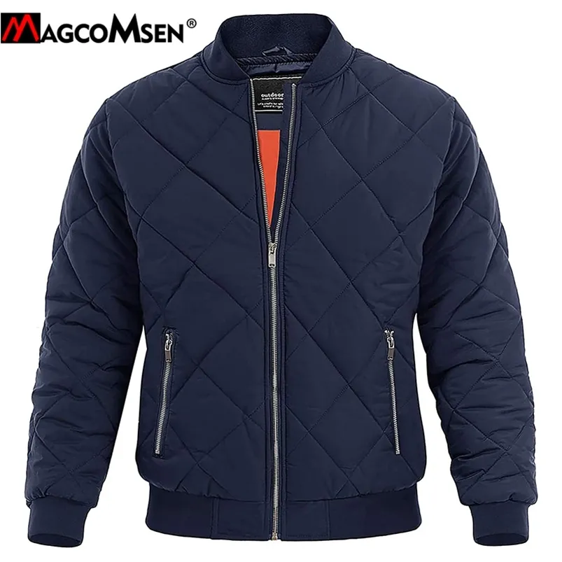 Magcomsen зимняя толстая бомбардировщик куртка мужчин пилотное пальто повседневная вариационная куртка мода бейсбольная верхняя одежда мягкая армия военная куртка 210819