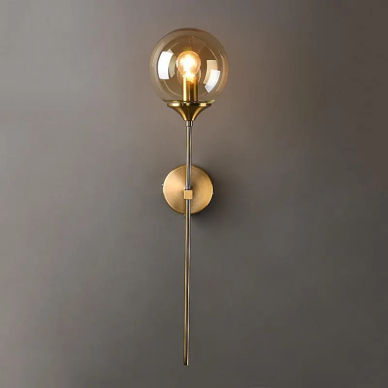 Lampa ścienna nowoczesna szklana piłka sconce urządzenie złota nocna lekka lekka dekoracje salonu oświetlenie Luminairewall