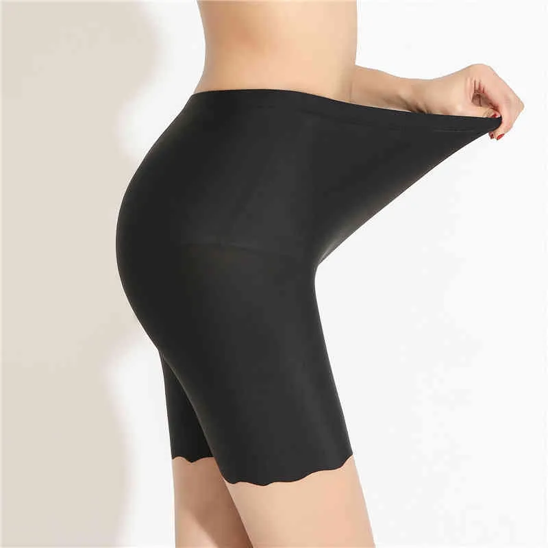 Plus Size 4XL Seamless Safety Pants for Women Skirt Shorts High Waist Soft Comfortable Boxer Panties Ladies Underwear 210416