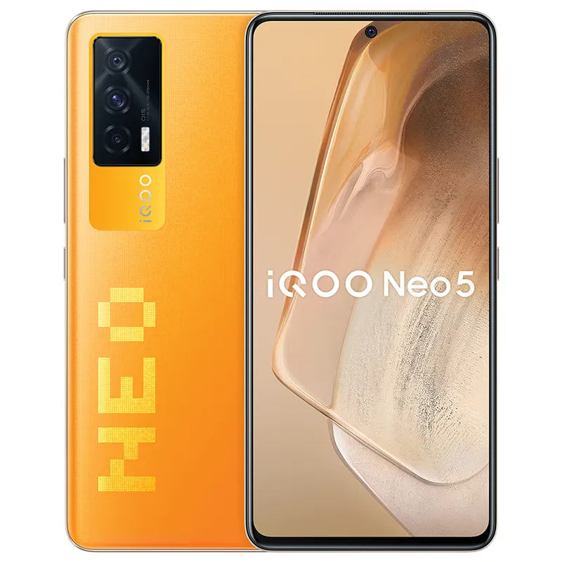 Оригинальный Vivo IQO NEO 5 5G мобильный телефон 12 ГБ ОЗУ 256 ГБ ROM Snapdragon 870 48.0MP NFC 4400MAH Android 6.62 "Amoled полноэкранный отпечаток пальца ID лица Skack Smart Cell Phone