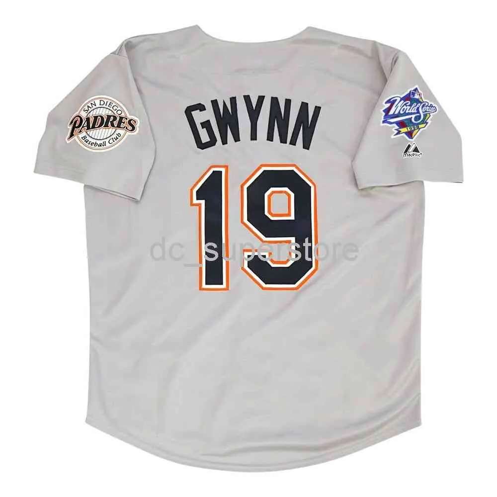 Nach Maß nähen Tony Gwynn 1998 World Series Grey Road Jersey Herren Damen Jugend Baseball Jersey XS-6XL