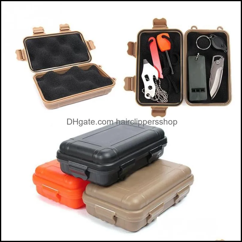 Outdoor Airtight Survival Storage Case Shockproof Waterproof Camping Travel Container Carry Storage Box Size S/L