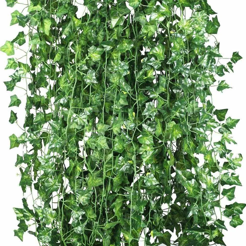 12pcs artificial plants of vine false flowers ivy hanging garland for the wedding party Home Bar Garden Wall decoration Outdoor 210624