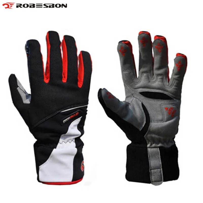 ROBESBON hiver chaud gants de cyclisme coupe-vent thermique polaire doigt complet gants de vélo Sports de plein air ski vélo long gant H1022