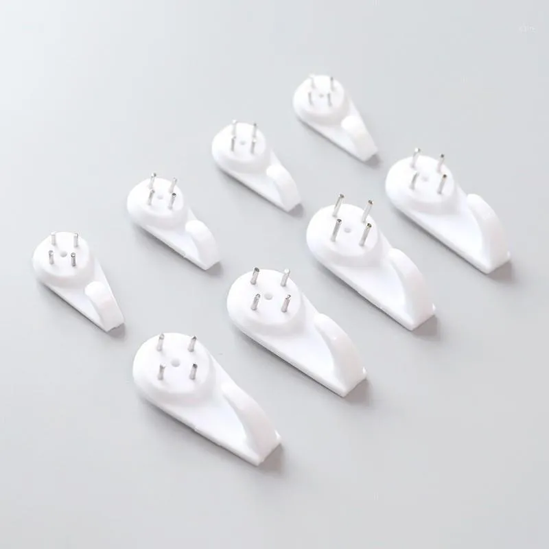 10pcs/lot Non-Trace Plastic Hard Wall Mount Clock Picture Po Frame Hanging Hook Hanger