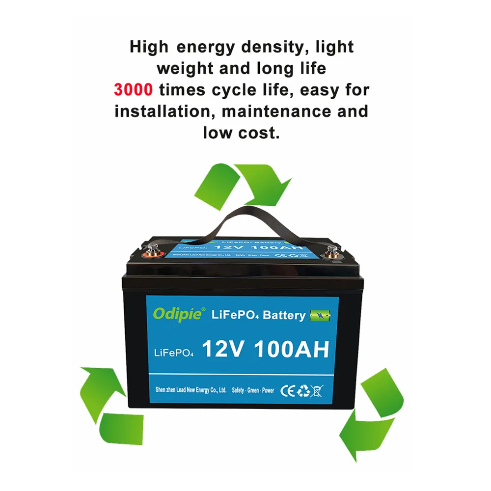 12V 100Ah Lithium Battery for Solar Power, RV, and Marine