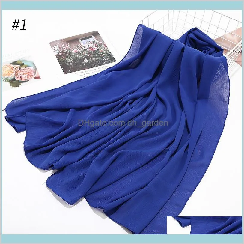 high quality crinkle chiffon hijab scarf shawls ladies muslim fashion plain wraps headband long scarves/scarf