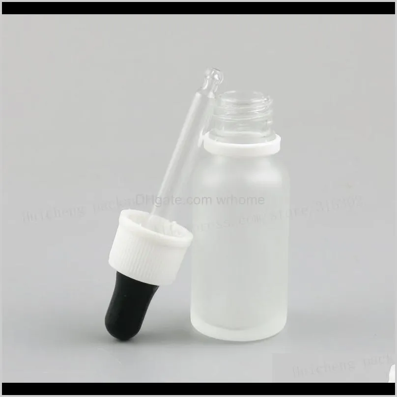 empty refillable frost glass e-liquid dropper bottles oil piepette container 5ml 10ml 20ml 30ml 50ml 100ml storage & jars