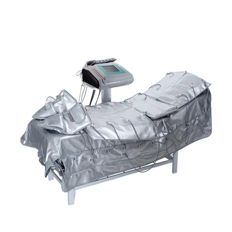 3 en 1 Salon portable et utilisation de la maison 48 Air Sacs Pressothérapie Pantalon à taille haute Pressothérapie infrarouge Dispositif de massage de drainage lymphatique