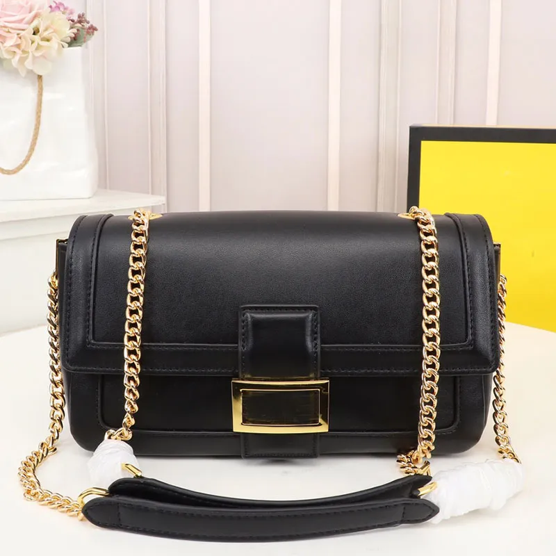 Gold Chain Crossbody Bag Quality Messenger Shoulder Package Fashion Women Baguette Bags Lady Real Leather Handbag Flap Wallet