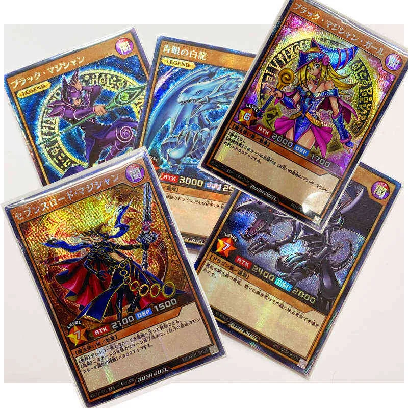 Yu Gi Oh japonais Rush Duel yeux bleus Dragon blanc bricolage jouets loisirs passe-temps objets de collection jeu Collection Anime cartes G220311