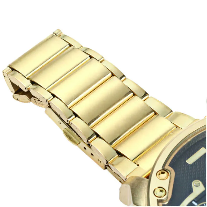 shiweibao dual time zones quartz military watch for men golden watches (3)