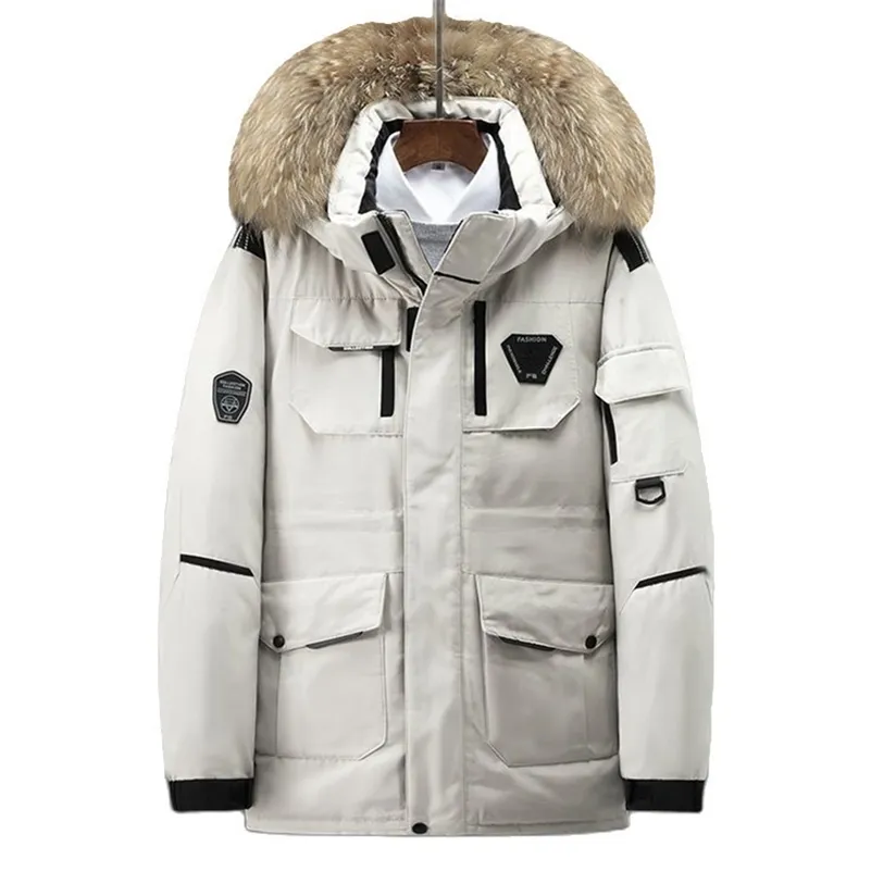 -30 Derece Kış Çift Kirpi Ceket Kadın Kalınlaşmak Sıcak 90% Beyaz Ördek Aşağı Ceketler Erkek Su Geçirmez Parlak Parka Coat Moda 211110