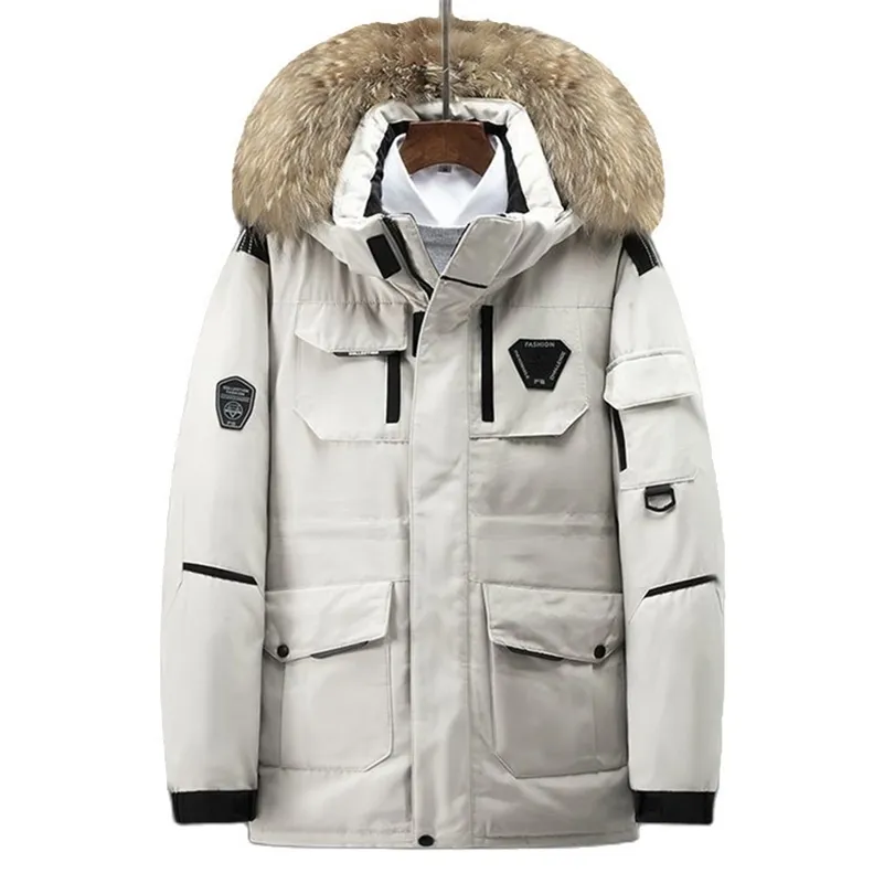 -30 gradi inverno coppia piumino da donna addensare caldo 90% piume d'anatra bianca giacche da uomo impermeabile lucido parka cappotto moda 211110