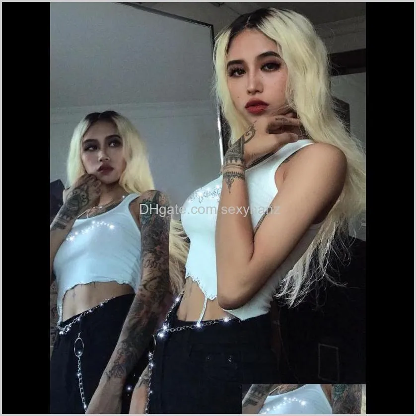 exclusive sexy sleeveless white crop top diamond short tank tops streetwear summer short top beach party 2019 women satin