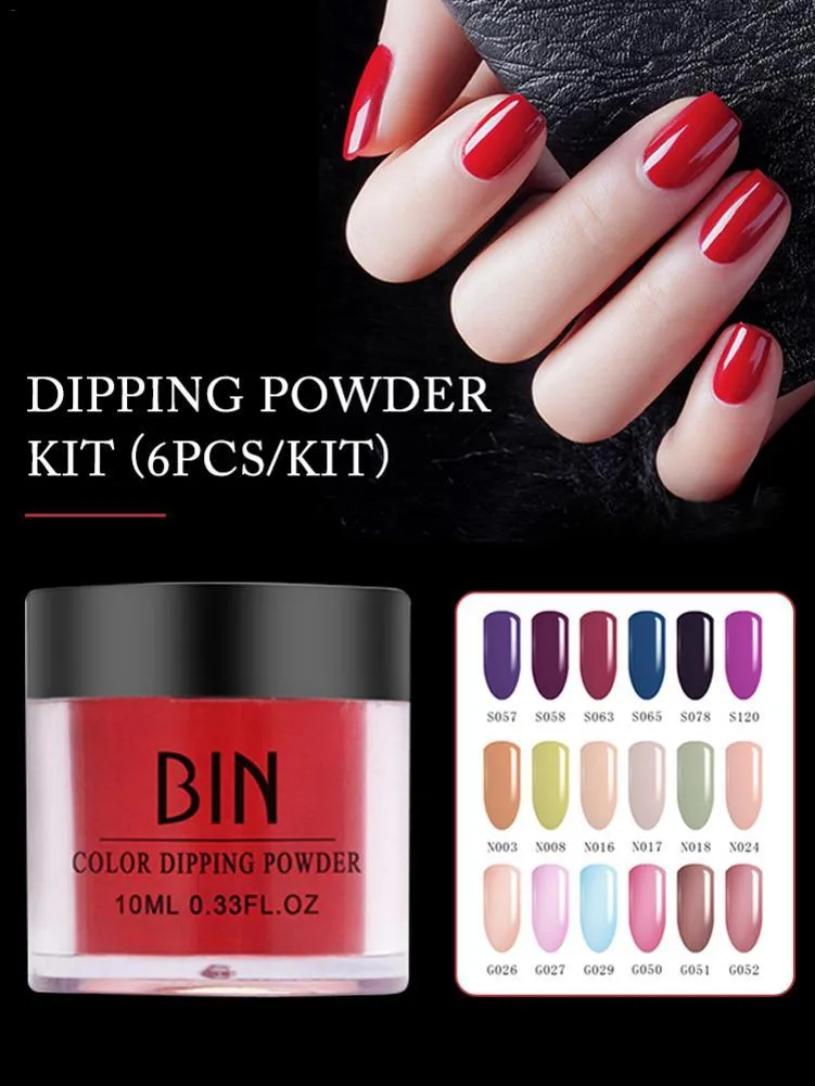 Nail Glitter Dipping Power Kit DIP Powder Set Starter Art för daglig manikyr
