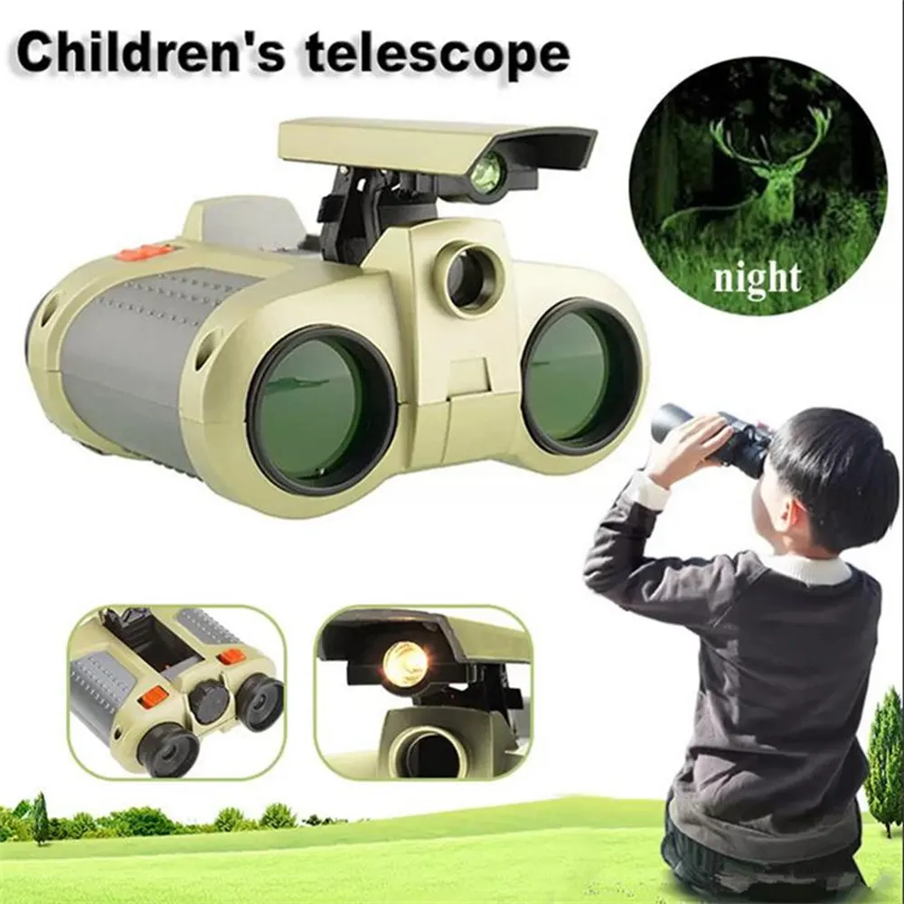 مناظير الأطفال للرؤية الليلية تلسكوب منبثقة الرؤية النطاق الجدة للطفل الصبي اللعب الهدايا مع هدية مربع