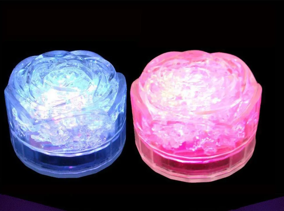 Couleur Mini fabricant de bruit romantique LED Faux glace Rose lampe de poche dans l'eau Champagne mariage décoration de fête de noël