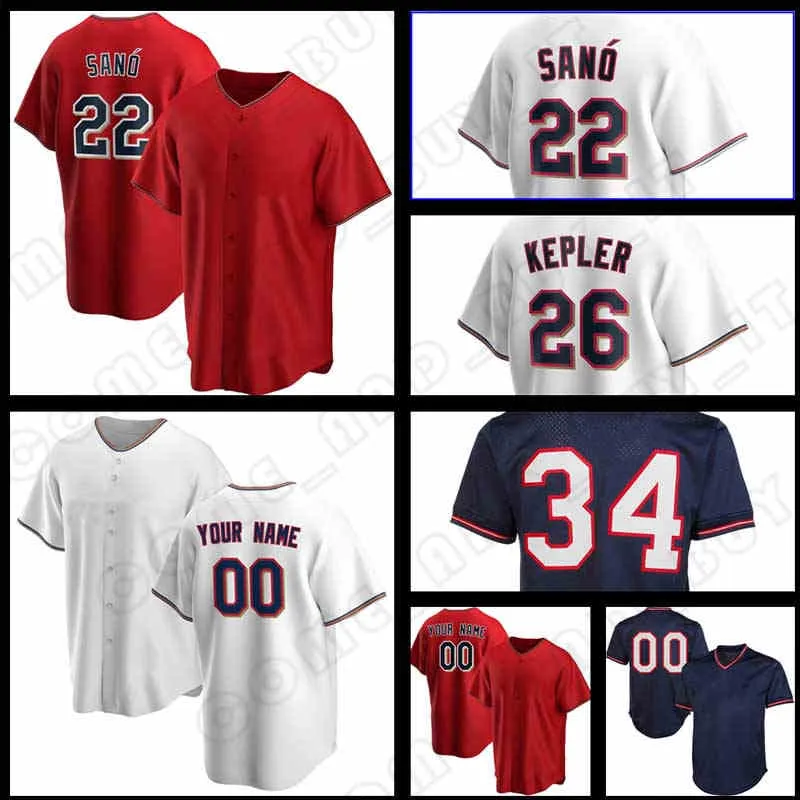 2022 Josh Donaldson Jersey di baseball Puckett Berrios Astudillo Arraez Minnesota Polanco Miguel Sano Byron Buxton Max Kepler Cruz Rosario maglie cucita Taglia S-3XL