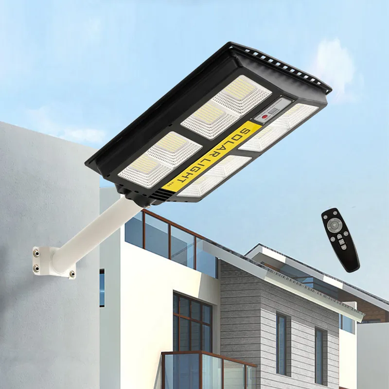 Telescopische staaf Solar LED Street Lampen PIR Bewegingssensor Timinglamp afstandsbediening Alles in één wandlicht voor Plaza Garden Buiten Waterdichte verlichting