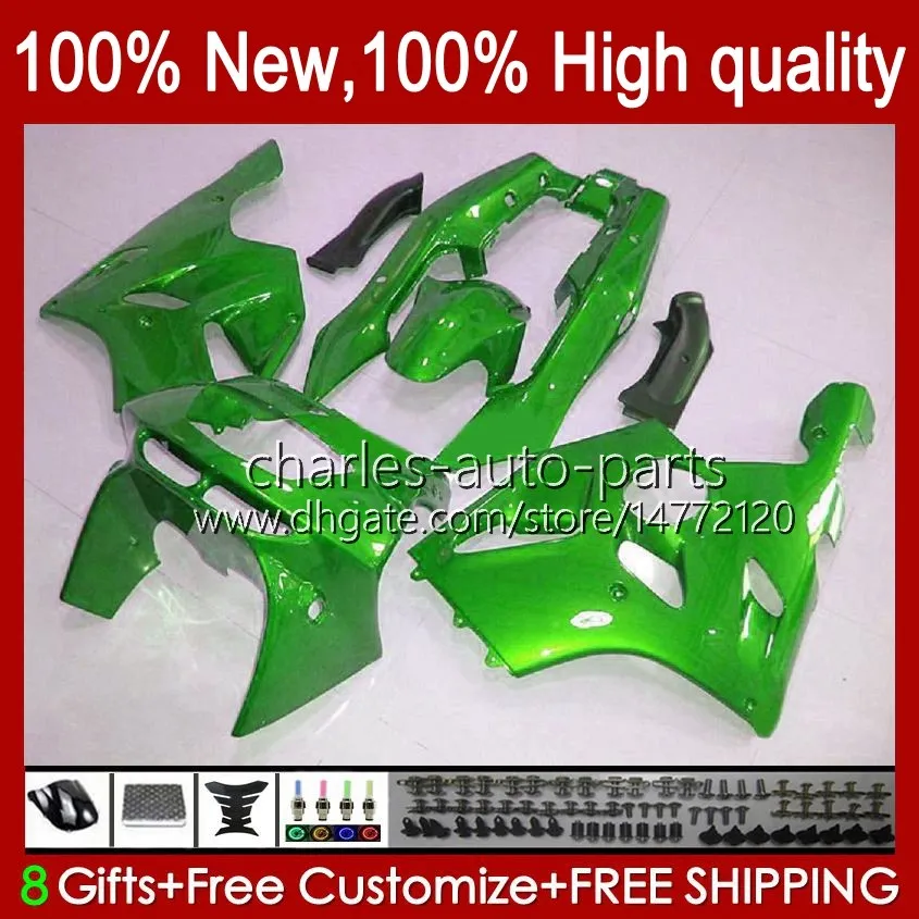 Fairings For KAWASAKI NINJA ZX 6R 636 600CC 600 CC ZX-636 ZX6R 94 95 96 97 Bodywork 50HC.44 ZX636 ZX-6R 94-97 ZX600C ZX600 ZX 6 R 1994 1995 1996 1997 Bodys kit green full glossy