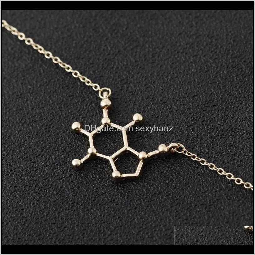 5pcs coffee dopamine molecule bracelet chemical molecules bracelet science structure chemistry molecular bracelets for nurse jewelry