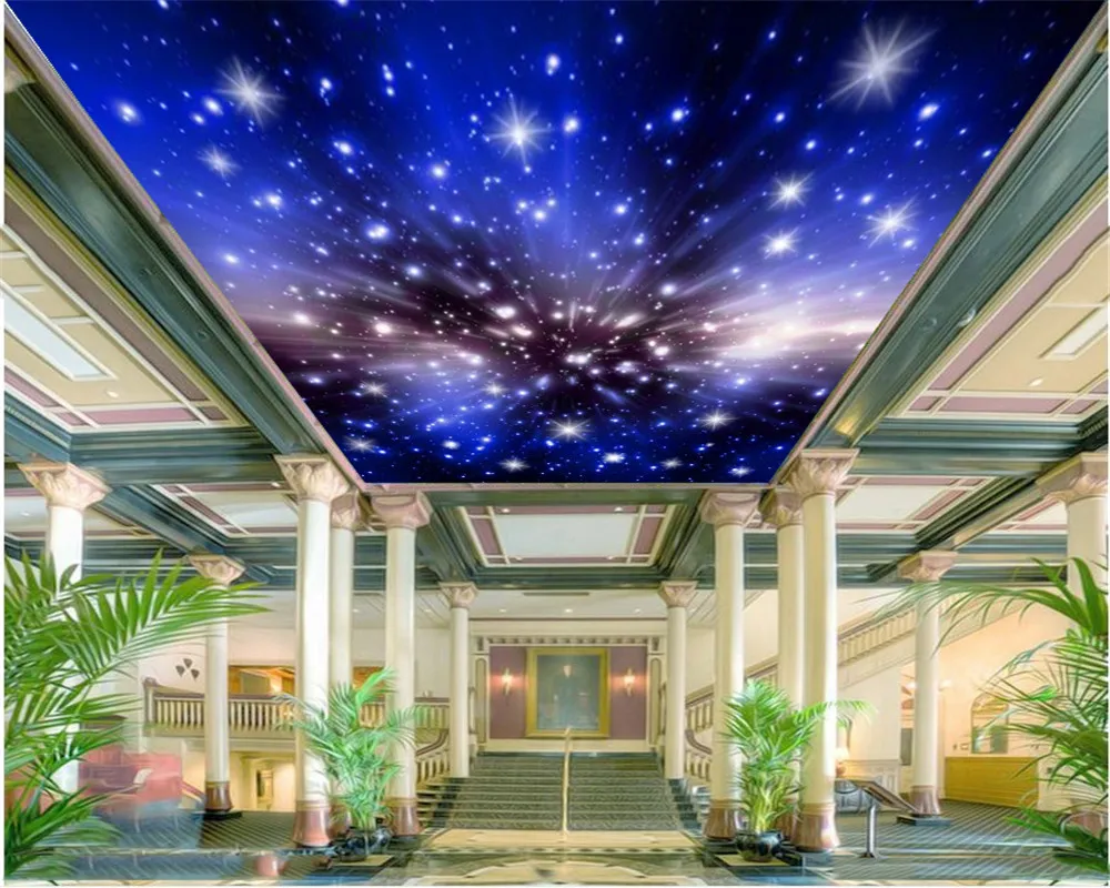 Wall Wallpaper Stars dans la nuit Sky Personnaliser Décoration 3D plafonds mural