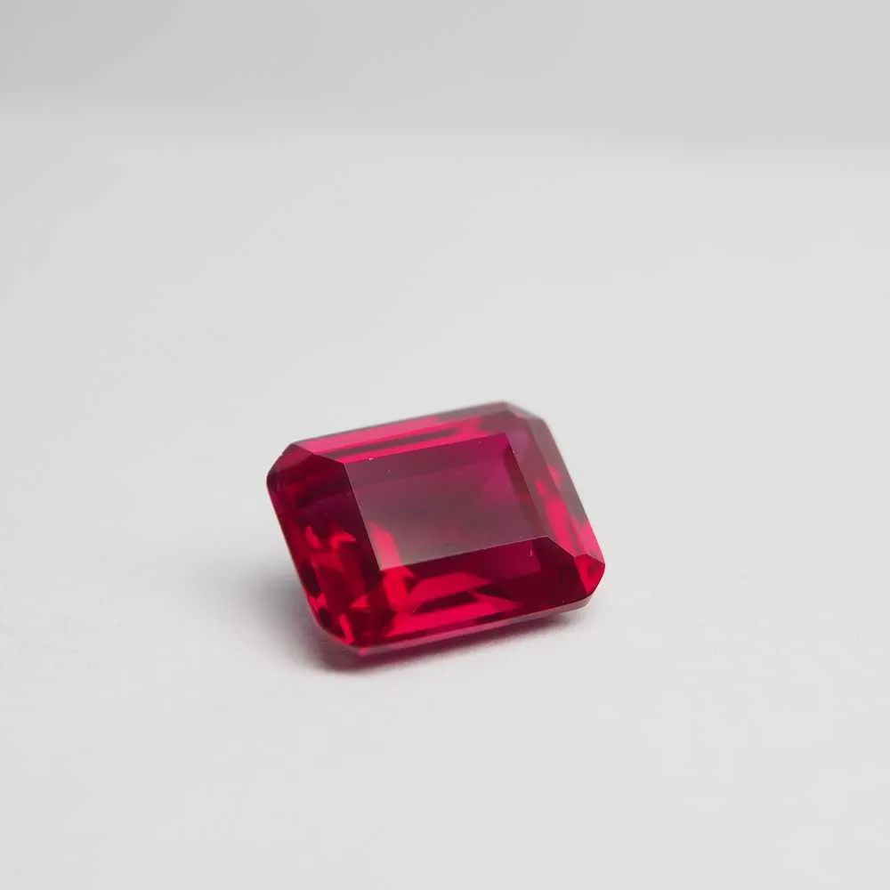 8*10mm 5 Piece /alot 4 carat Top Quality Laboratory Red Ruby corundum emerald cut Loose Gemstone for BIY fashion Ring making H1015