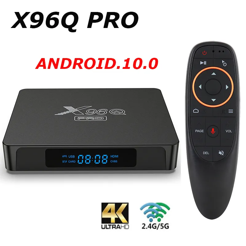 X96Q Pro 10 Android TV Box Allwinner H313 2.4G WiFi 4K 2GB 16GB Media Player 1GB 8GB TVBOX SET Topbox VS X96 MAX+