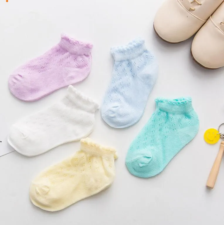 Children's summer mesh socks ultra-thin deodorant breathable light elastic soft comfortable suitable for boys girls baby combed cotton sock good friend of shoes