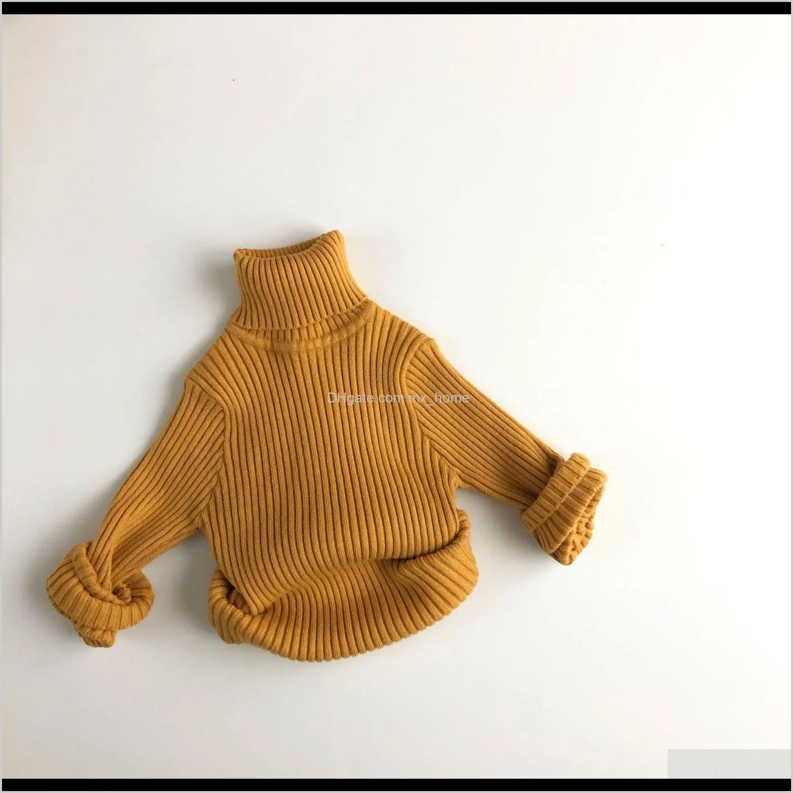 2021 kids sweaters 1-6y baby girls turtleneck sweater clothes new autumn winter boys children clothing pullover knitted solid tops