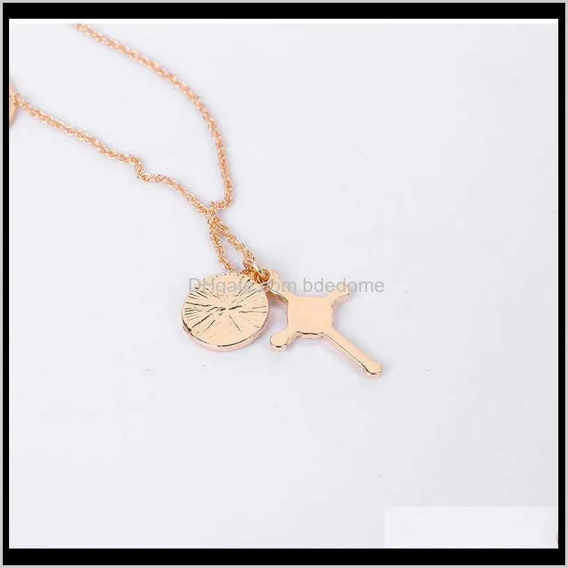 blingbling stylish simple multi-layer necklace double necklace new cross necklace original coin pendant hot! jewelry wholesale