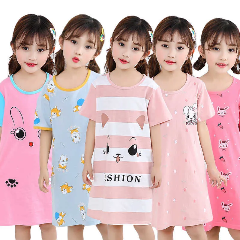Summer Mom Daughter Night Dress Family Pajamas Sleepwear Kids Girl Nightgown  Pajamas for Teen Girls Kids Pajamas Dress - AliExpress