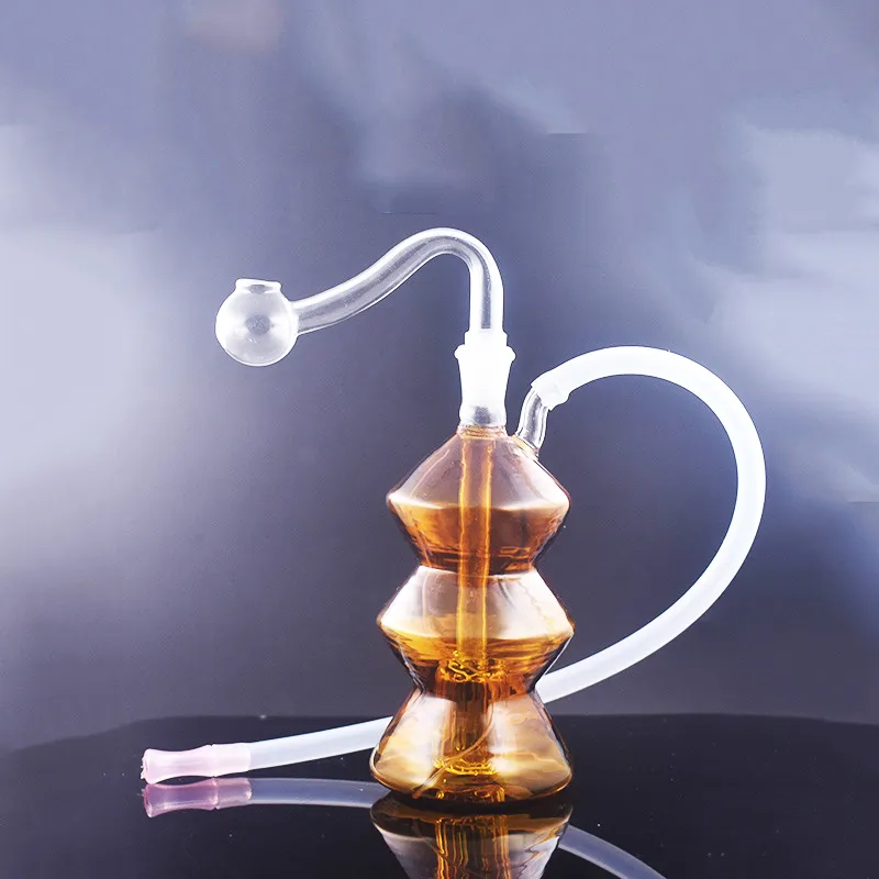 Mini bruciatore a nafta in vetro Pipa ad acqua da 10 mm Tubi per acqua da fumo femminile Piccolo Bubbler Bong Mini Oil Dab Rigs con ciotola e tubo per olio in vetro 2 pezzi