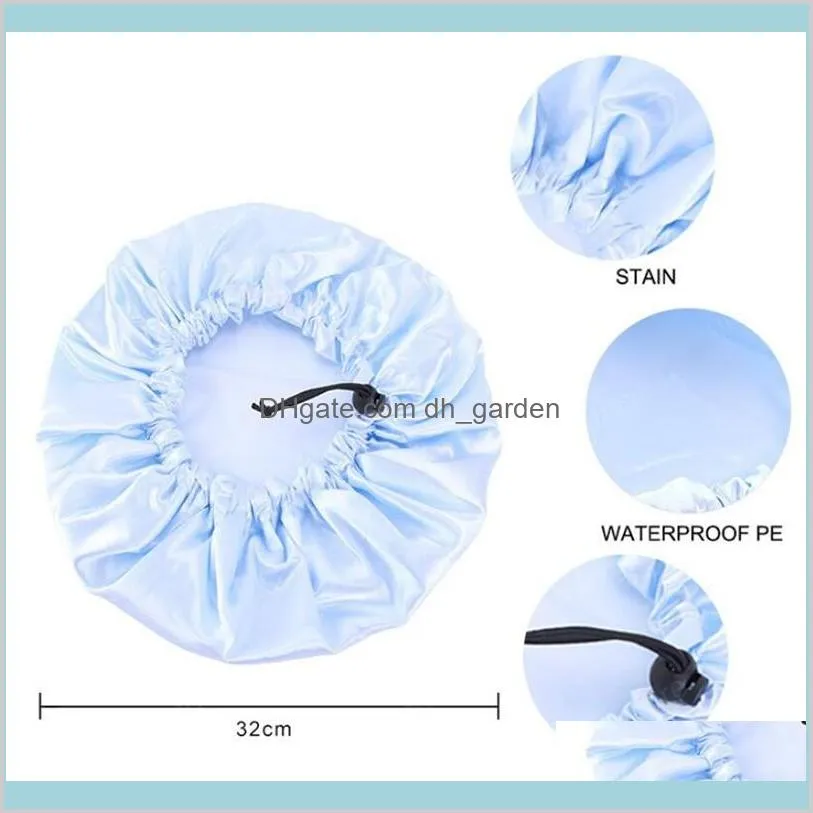 new satin bonnet adjust hair styling caps print large double layer silky sleep cover cap night hat hair styling tools