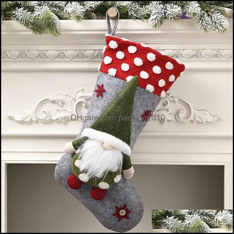 Christmas Stockings Christmas Sock Faceless Dolls Candy Gift Bag New Year Ornaments Pendant Fireplace Xmas Tree Decoration