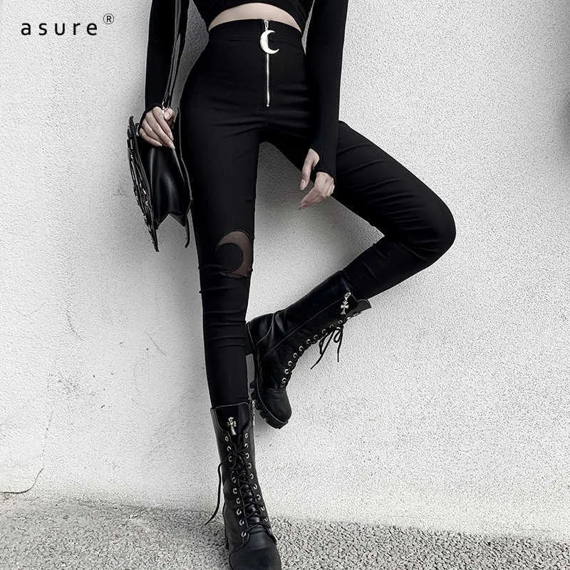 Gothic Pencil Byxor Dam Traf Y2k Byxor Sommarkläder Emo Vintage Streetwear Estetiska Punk Leggings 92382 210712