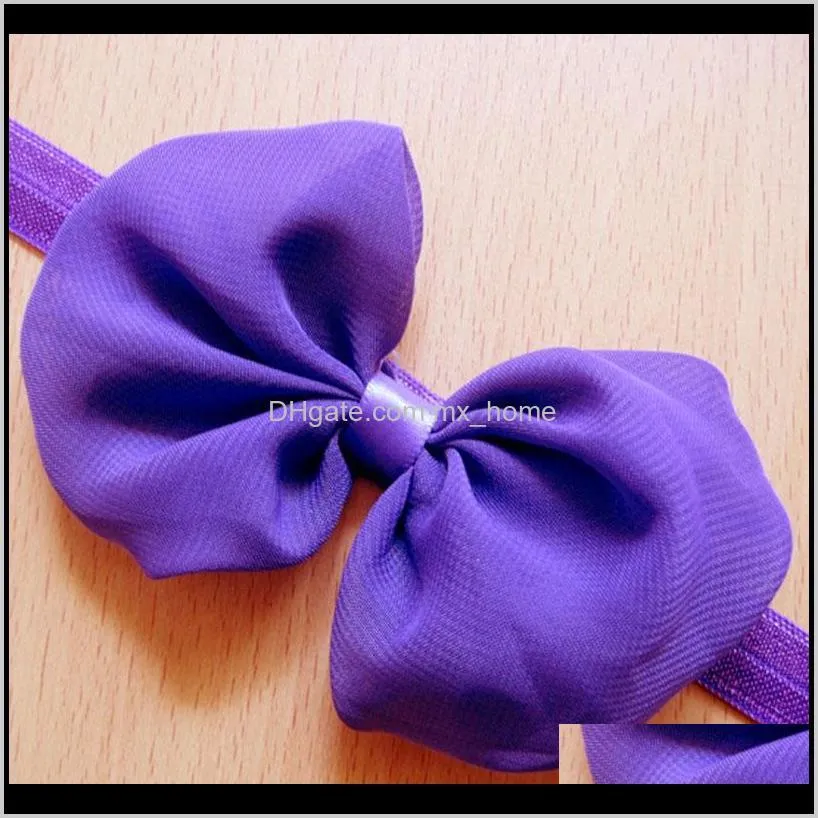 12 colors wholesale infant newborn chiffon bowknots headbands children hair accessories bow hairbands baby girl photography prop