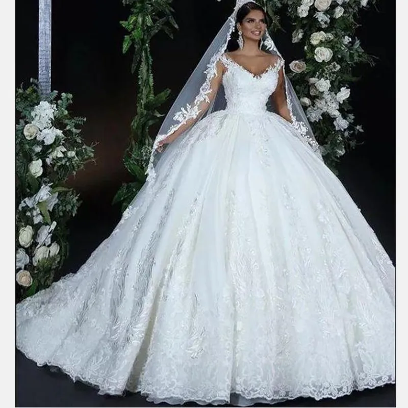 Последнее прибытие белый 2021 плюс размер шарикового платья готические свадебные платья возлюбленные кружева с бисером