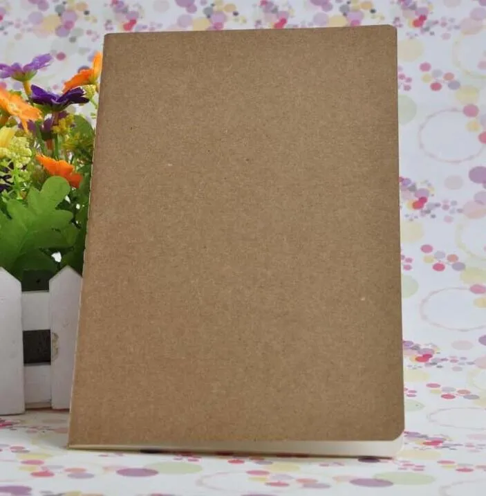 Kraft Notebook Unlined Blank Books Travel Journals for Students School Children Writing Book 8.8*15.5cm