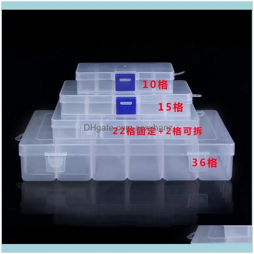 Practical Transparent Plastic Storage Box Display Case For Jewelry Beads Earring Rings Organizer Pouches, Bags