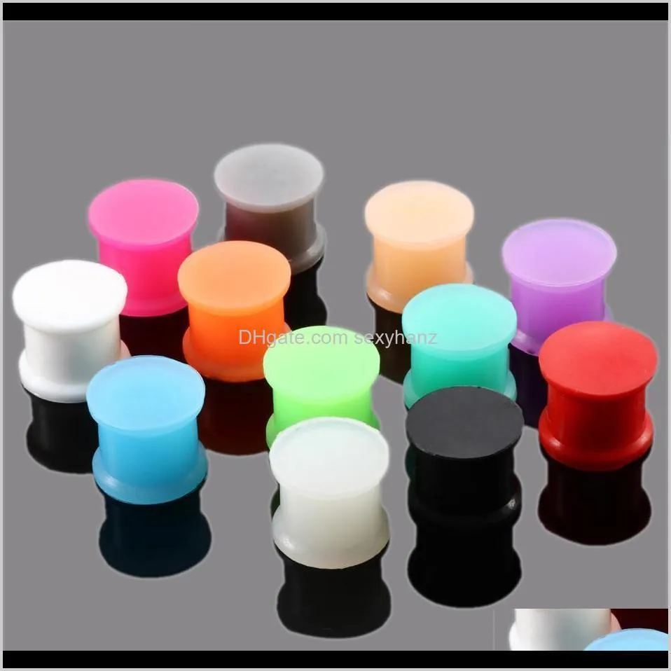 24pcs 3-25mm Solid Sile Ear Plugs Tunnels Stretcher Expander Ear Gauges Earring Piercing 12 Colors Body Piercing Jewelry Q sqcXPA