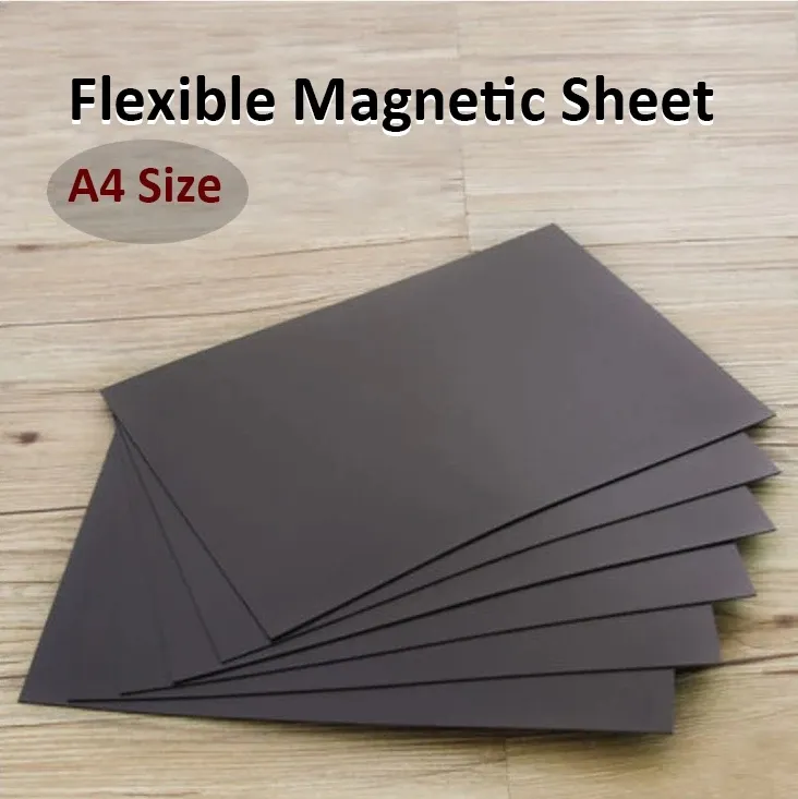 A4-magneetvellen zwarte magnetische matten voor koelkast foto en foto snijden die ambachtelijke magneten aan één kant 0,5 mm