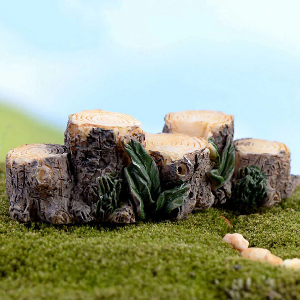 1 pc DIY Mini Tree Stump Bridge Model Resin Fairy Garden Miniatures Dollhouse/ Terrarium/ Succulents/ Micro Landscape Decoration