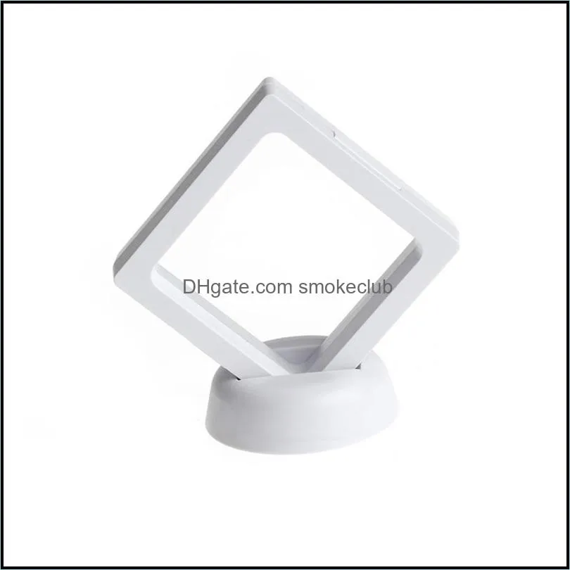 White black Jewelry Ring Pendant Display Stand Suspended Floating Display Case Jewellery Coins Gems Artefacts Packing Boxes