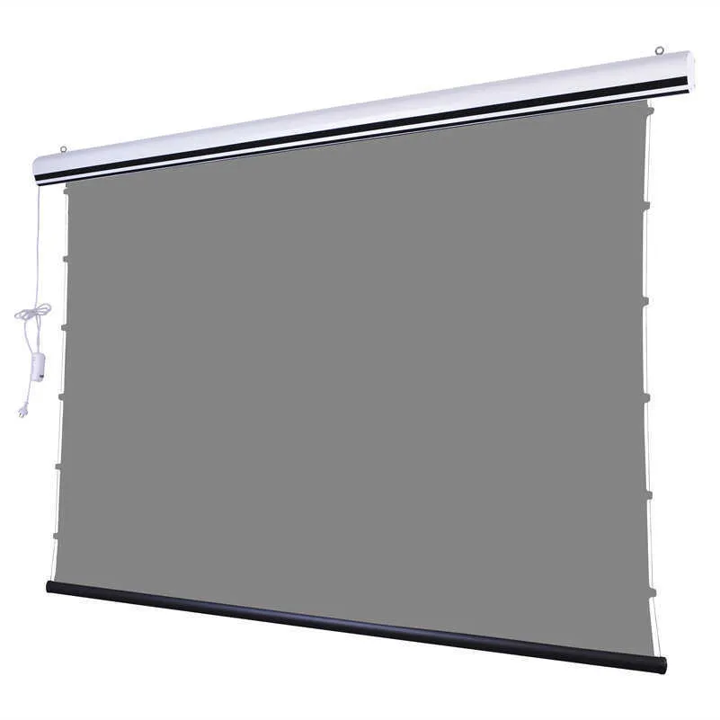 16:9 Wall Ceiling Electric motorized Drop Down Projection projector screen w black crystal ALR ambient light rejecting