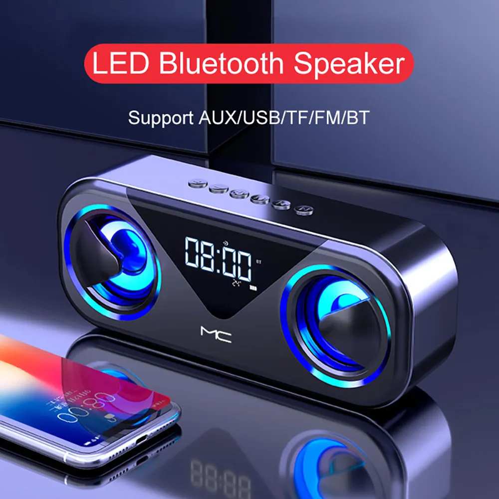 FM Radio Altavoces Bluetooth динамики светодиодные Caixa de som амплифицируют будильник alto-falantes subwoofer домашний кинотеатр boombox sono